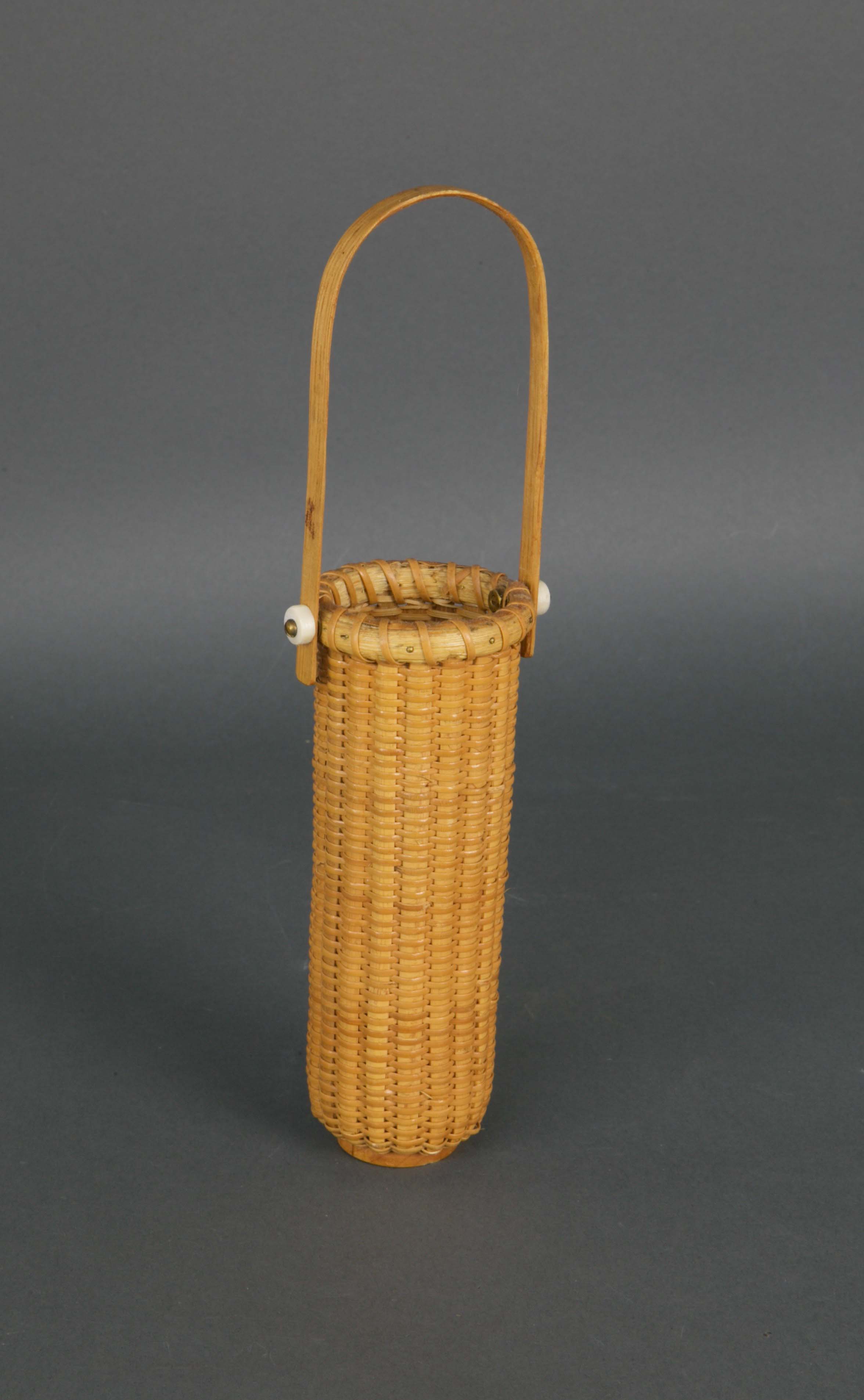 Henry Huysere Nantucket Basket Tall Narrow Round Swing Handle