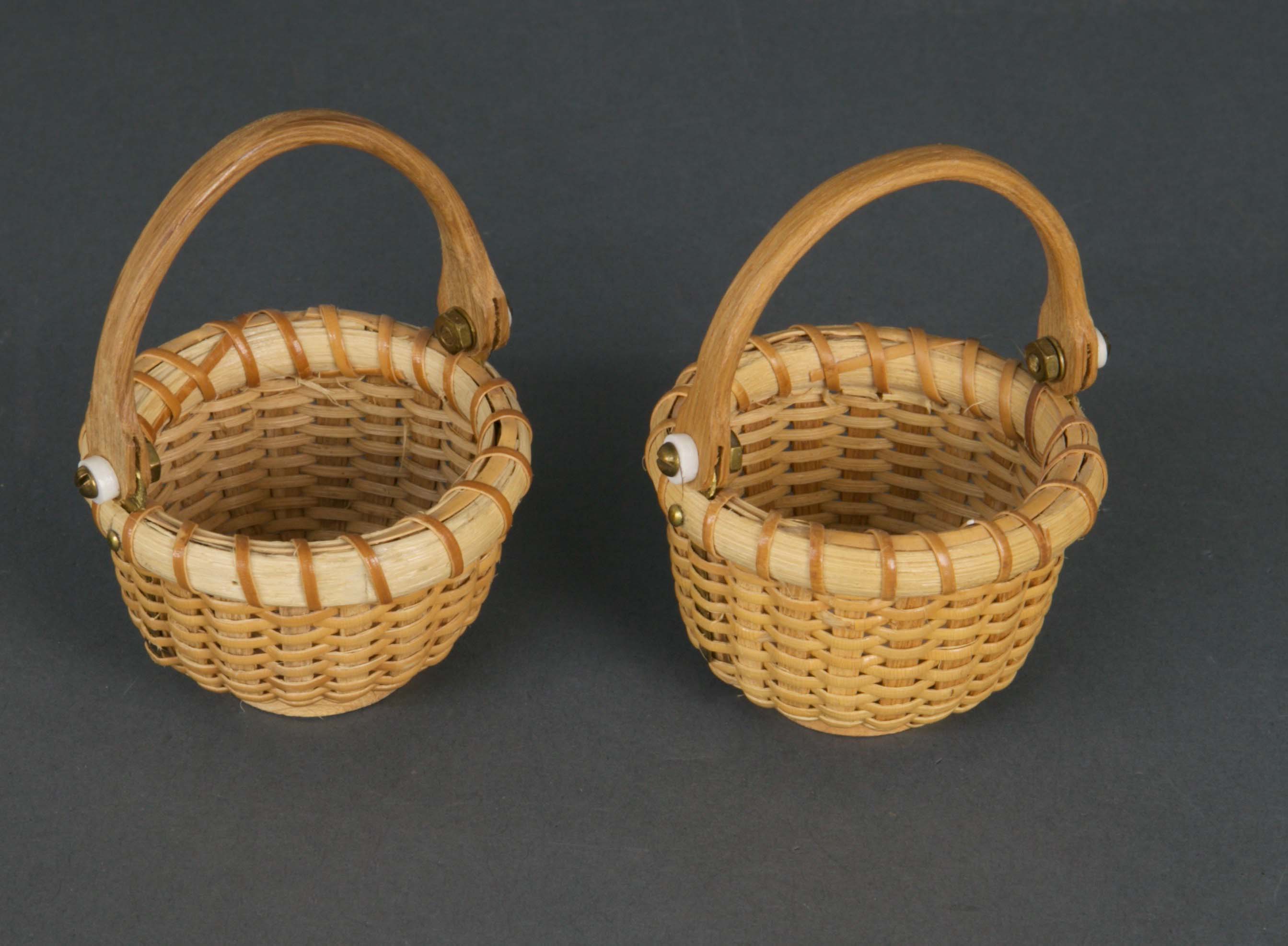 Pair Miniature Nantucket Baskets Pair of Miniature Nantucket Baskets