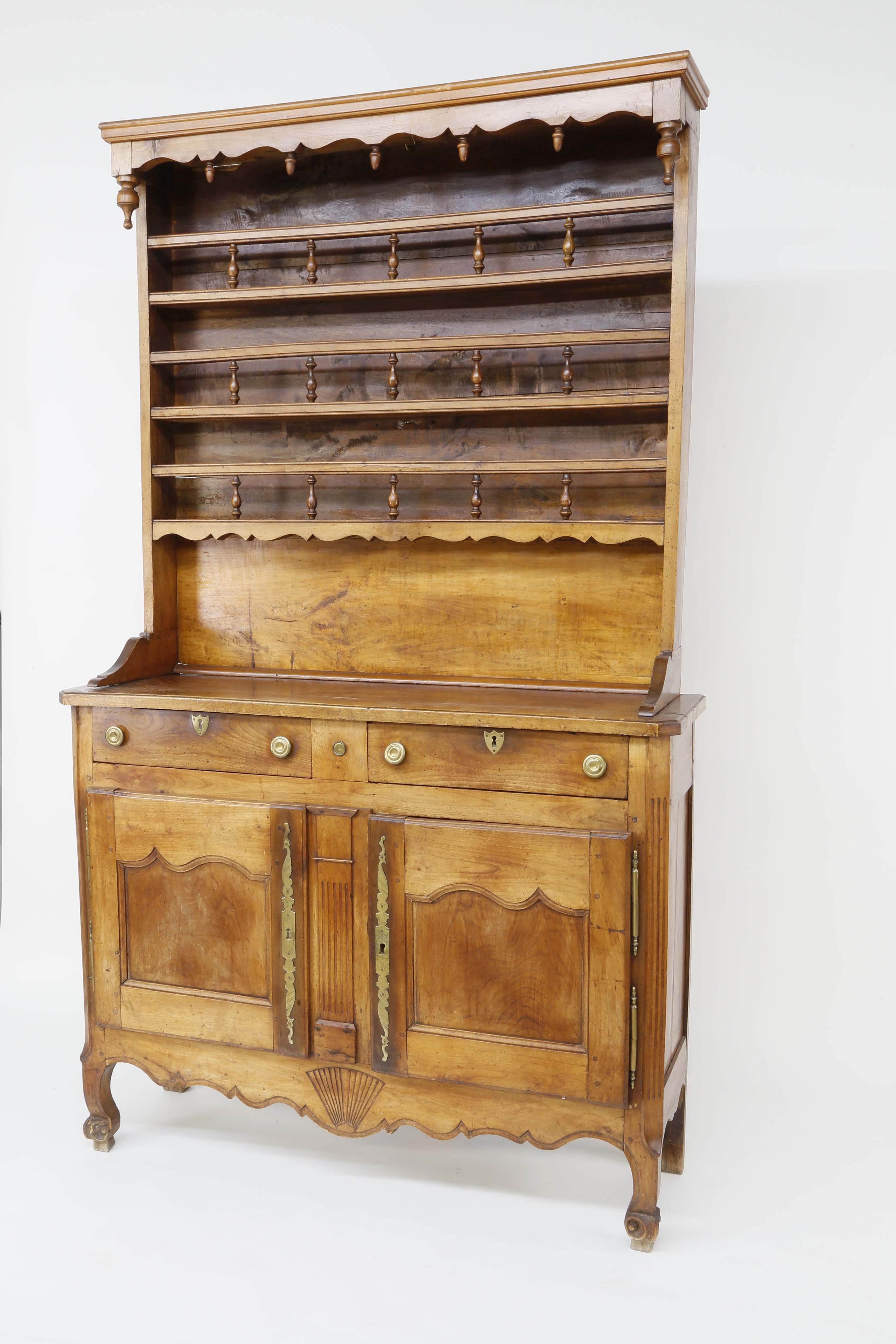 French Provincial Pearwood Hutch French Provincial Carved Pearwood