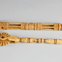 Two Whalebone Carved Pie Crimpers, circa 1850