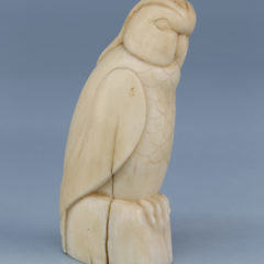 Carved Sperm Whale Tooth in the Form of a Hooded Arctic Owl, circa 1870