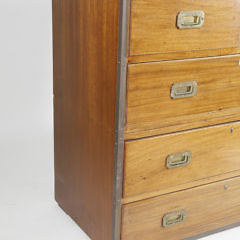 Brass Trimmed Campaign Chest of Drawers, 19th Century