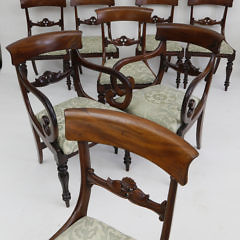 Set of Eight English Mahogany Dining Chairs, circa 1840