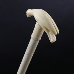  Whaler Made Whale Ivory and Whalebone Peace Dove Cane, circa 1860