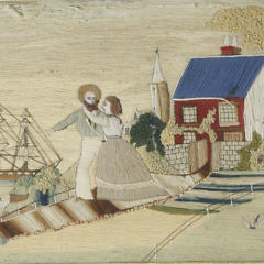 British Sailor’s Woolwork, “A Sailor’s Farewell”, circa 1860