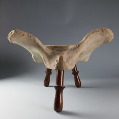 Whalebone and Wood Whale Vertebrae Stool, circa 1870