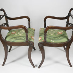 Pair of Regency Mahogany Open Armchairs, circa 1820