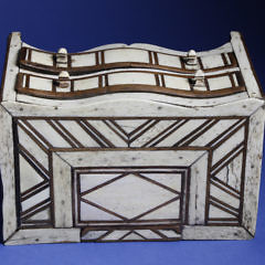 Whalebone, Wood and Whale Ivory Miniature Serpentine Chest of Two Drawers, circa 1860