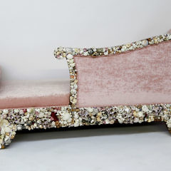 Seashell Encrusted Chaise Lounge