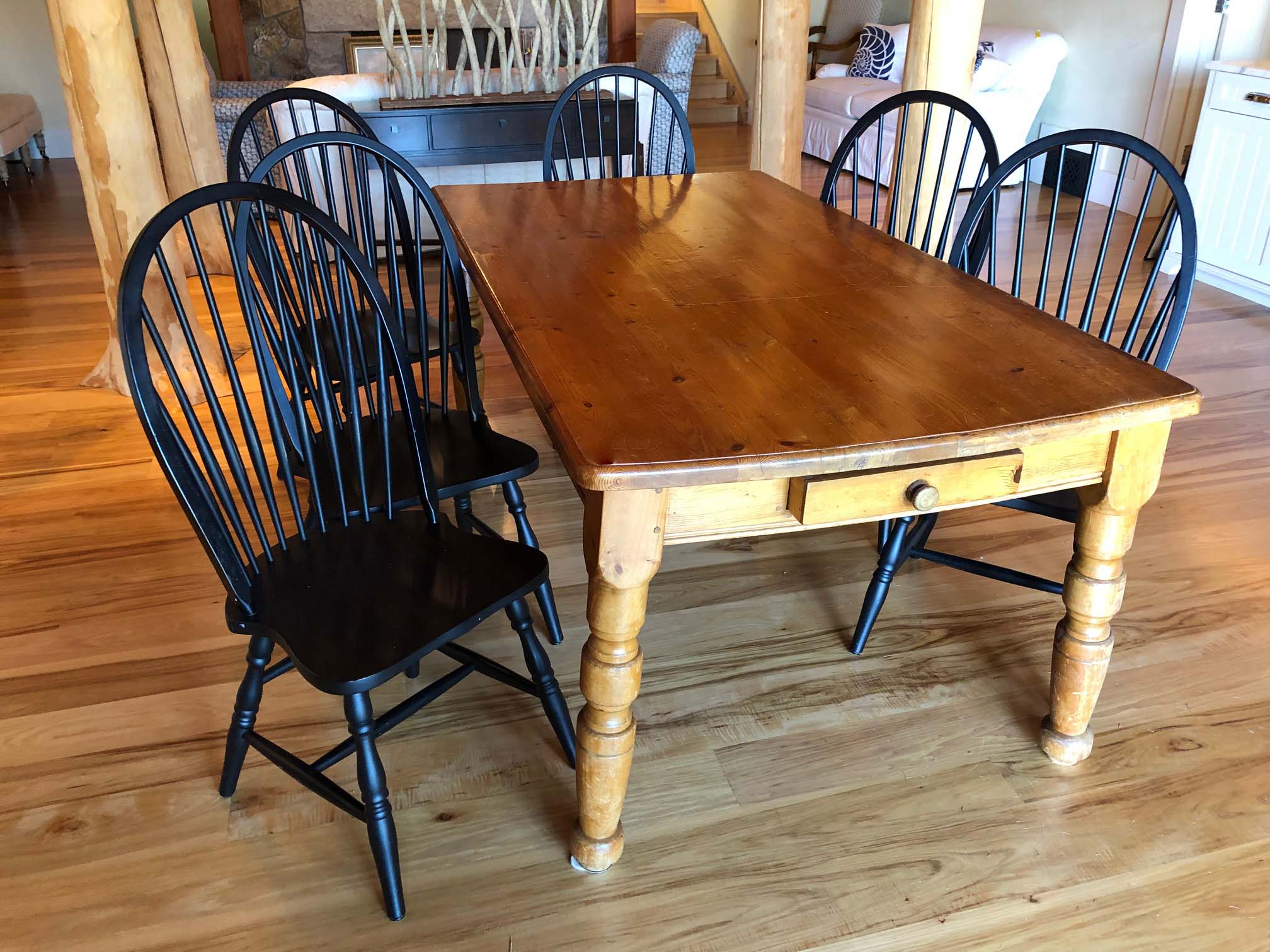 Country Style Pine Dining Table - Country Style Pine One Drawer Dining ...