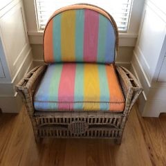 Pair of Vintage Woven Wicker Armchairs