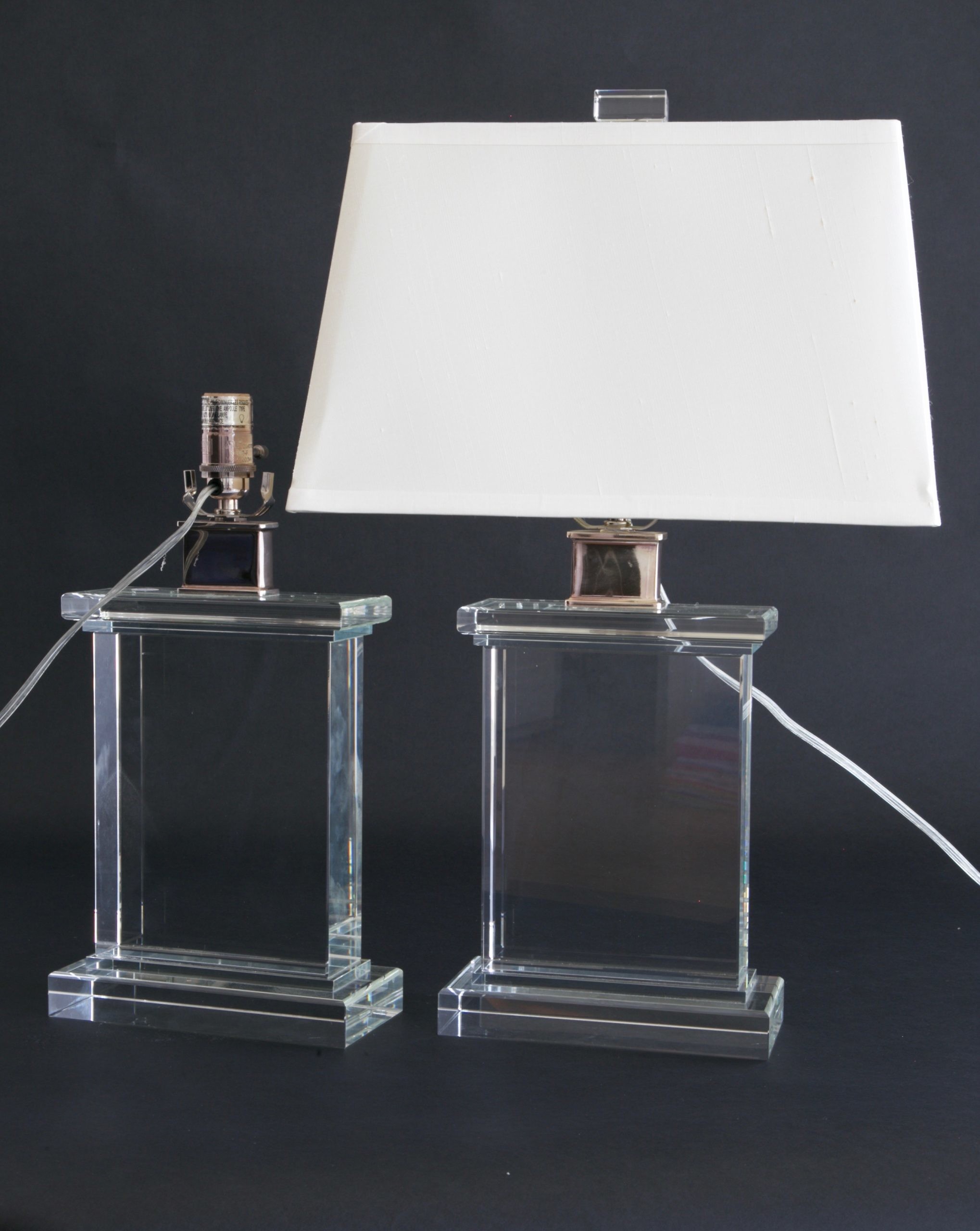 Restoration Hardware Lamps Pair of Restoration Hardware Crystal Cube