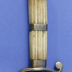 French Naval Officer’s Whale Ivory, Brass and Steel Dirk, circa 1820-1840