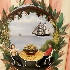 Hand Painted “Mermaids and Sailors” Two Door Armoire