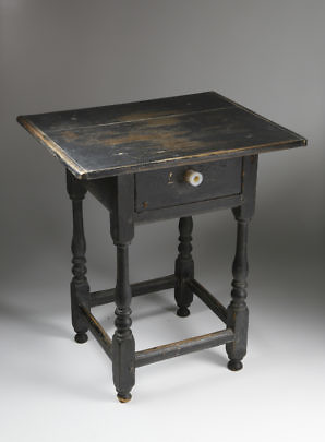 134-4800 Black Painted One Drawer Table A_MG_7204