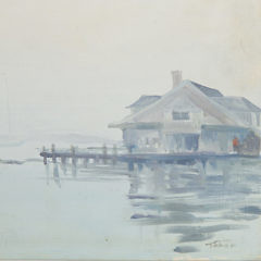 Gerald Taber Oil on Artist’s Board “View of Island Service Wharf”