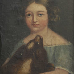 Oil on Canvas “Portrait of a Young Girl and Her Dog”