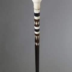 Whaler Made Whale Ivory, Ebony and Rosewood Walking Stick, circa 1850