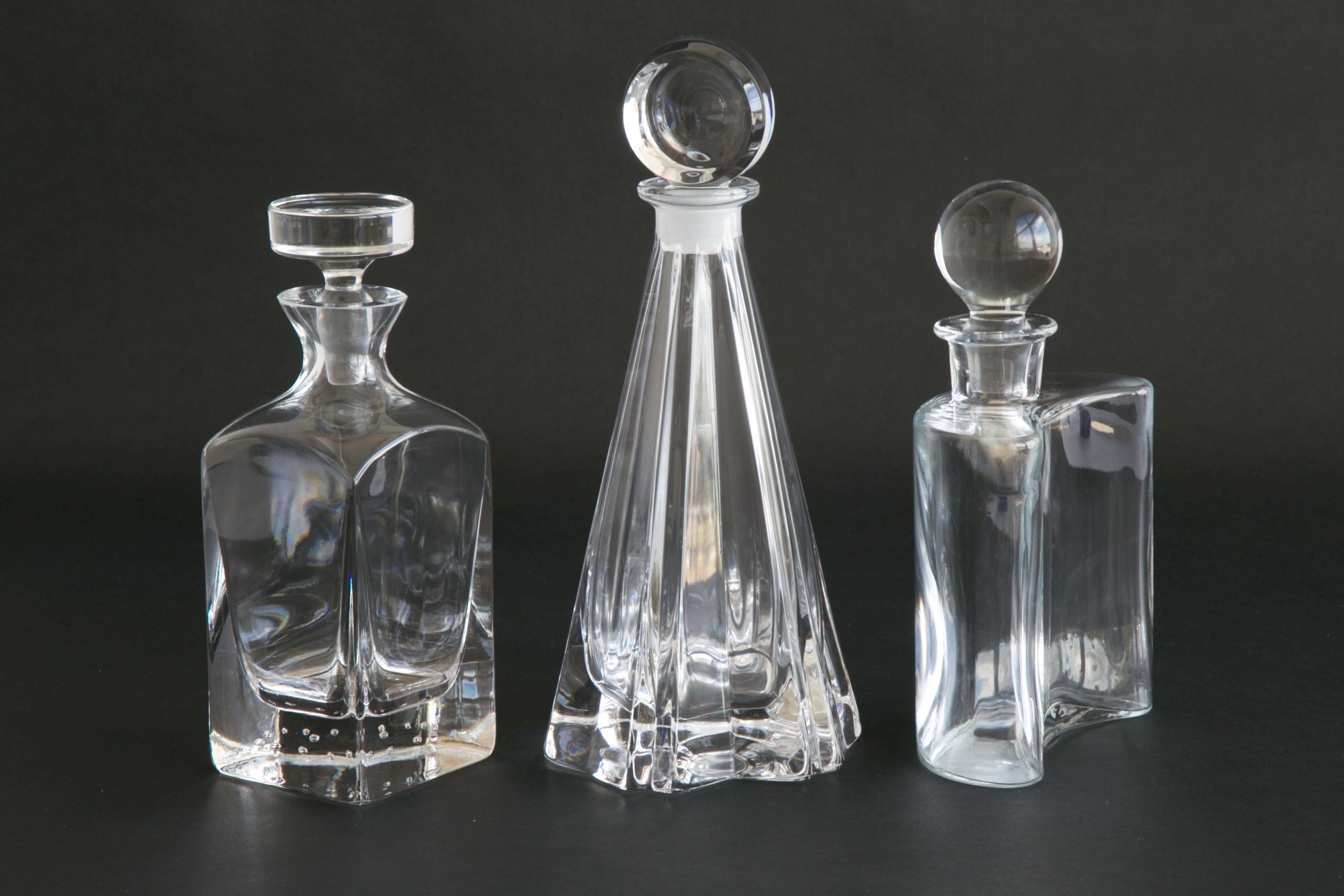 Krosno Poland Crystal Decanters Three Krosno Poland Crystal Decanters