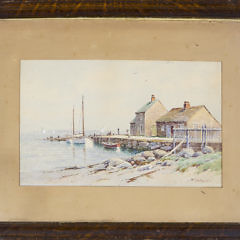 William Paskell Watercolor on Paper “Swains Wharf”