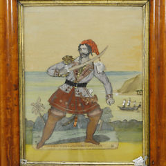 Unique Set of 17 Theatrical Decoupage Prints, 19th Century