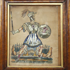 Unique Set of 17 Theatrical Decoupage Prints, 19th Century