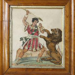 Unique Set of 17 Theatrical Decoupage Prints, 19th Century