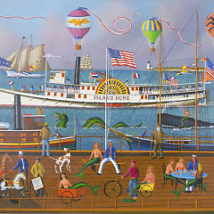 Jerome Howes Oil on Canvas “Sidewheeler Island Home – Nantucket”