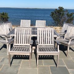 32-4803 Gloster Teak 8 Chairs and Table IMG_1079