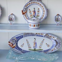 Henroit Quimper Ceramic Fish Set