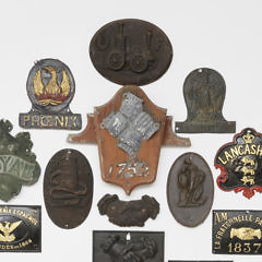 Collection of Polychrome Metal Fire Insurance Marks, 18th & 19th Century