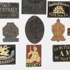 Collection of Polychrome Metal Fire Insurance Marks, 18th & 19th Century