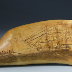 Scrimshaw Sperm Whale Tooth, circa 1840