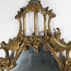 Louis XV Carved and Giltwood Mirror and Companion Serpentine Console Table, mid 18th Century