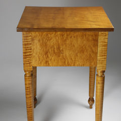 American Sheraton Tiger Maple Work Stand, circa 1830