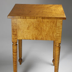 American Sheraton Tiger Maple Work Stand, circa 1830