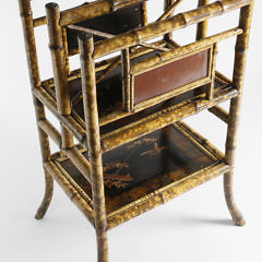 Anglo-Japanese Tortoiseshell Bamboo and Signed Lacquer Periodical Stand, circa 1880