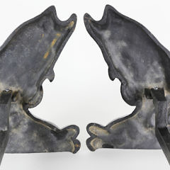 Pair of Cast Iron Jumping White Bass Andirons, circa 1900