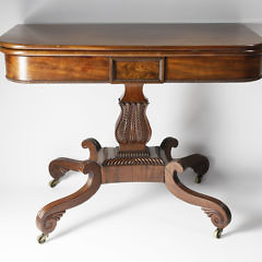 Regency Carved Mahogany Games Table, circa 1815