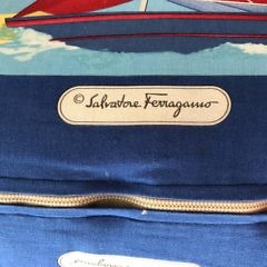 Three Salvadore Ferragamo Printed Canvas “Yacht” Pillows