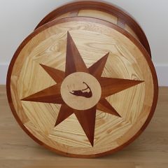 Peter Culbertson Custom Built Round Drum Shaped Nantucket Island Table