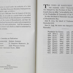 Complete 5 Volume Set “Vital Records of Nantucket Massachusetts” to the Year 1850