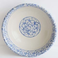 Antique Blue and White Spongeware Bowl