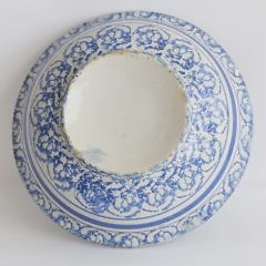 Antique Blue and White Spongeware Bowl