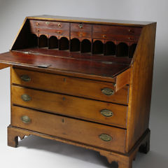 American Cherry and Birch Slant Front Desk, circa 1800