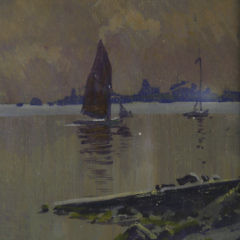 Hezekiah Anthony Dyer Watercolor on Paper “Boats on Narraganset Bay”