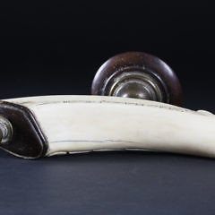 Carved Ivory, Brass and Wood Snuff Container, 19th Century