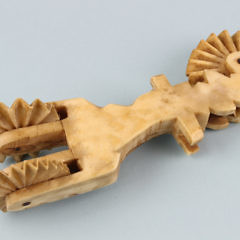 Whaler Carved Whale Ivory 3-Wheel Pie Crimper, circa 1860