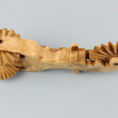 Whaler Carved Whale Ivory 3-Wheel Pie Crimper, circa 1860