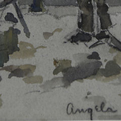 Angela O’Leary Watercolor on Paper “Providence Urban Scene”